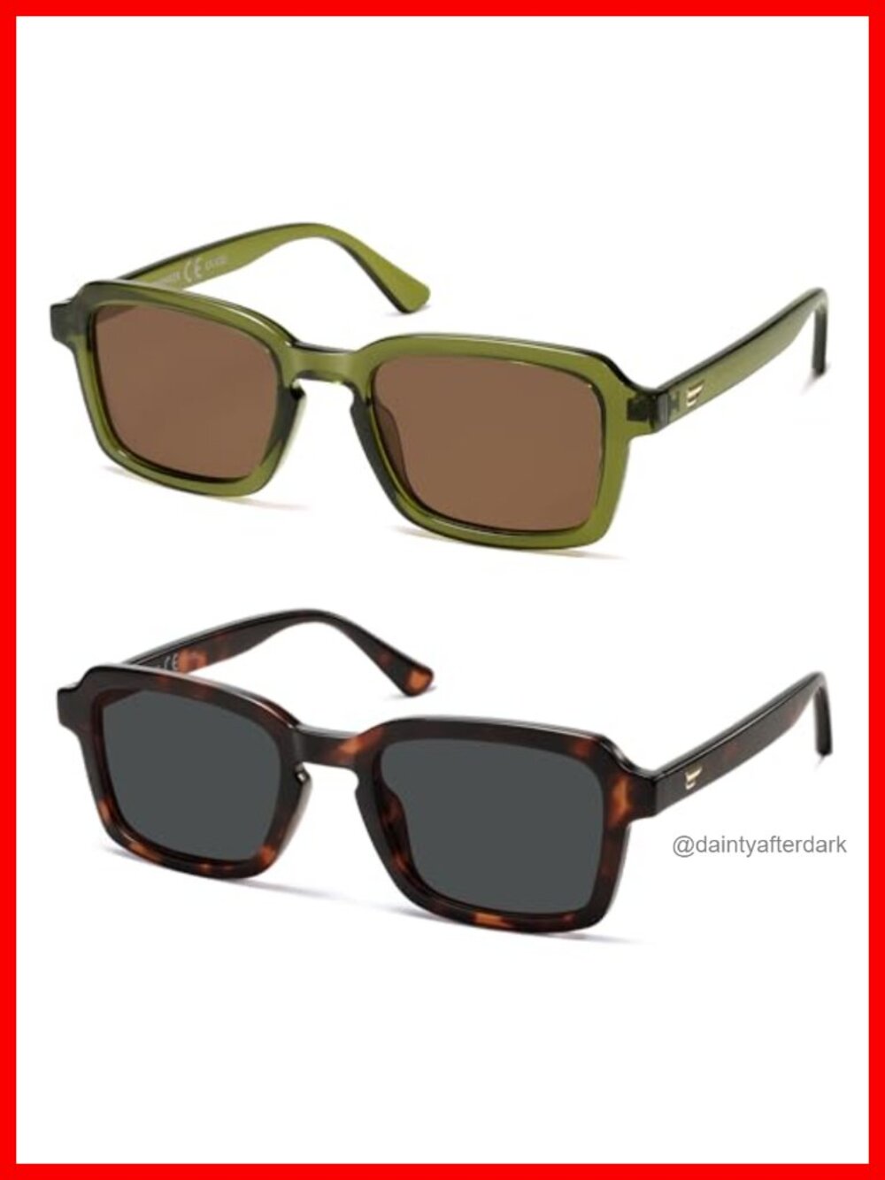 Polarized Retro Square Sunglasses Unisex UV400 Anti-Glare Beach Travel